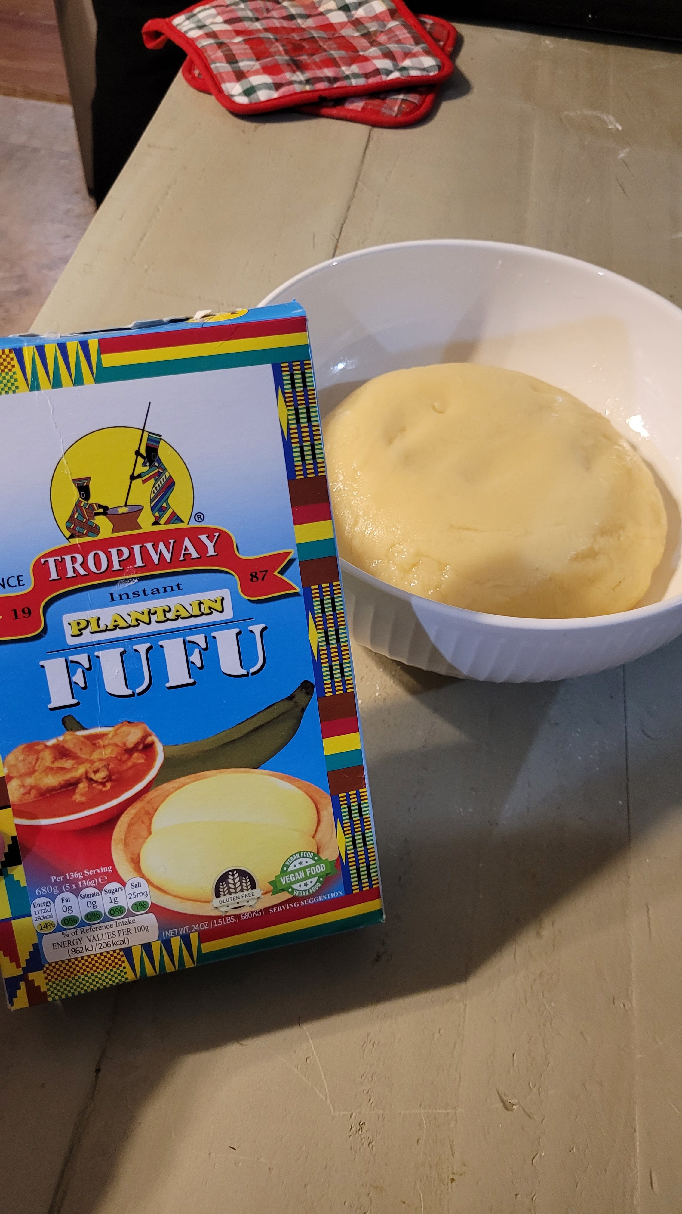 Fufu, Plantain Flour (5lbs, 80oz) Amala, Pounded Yam, Foutou