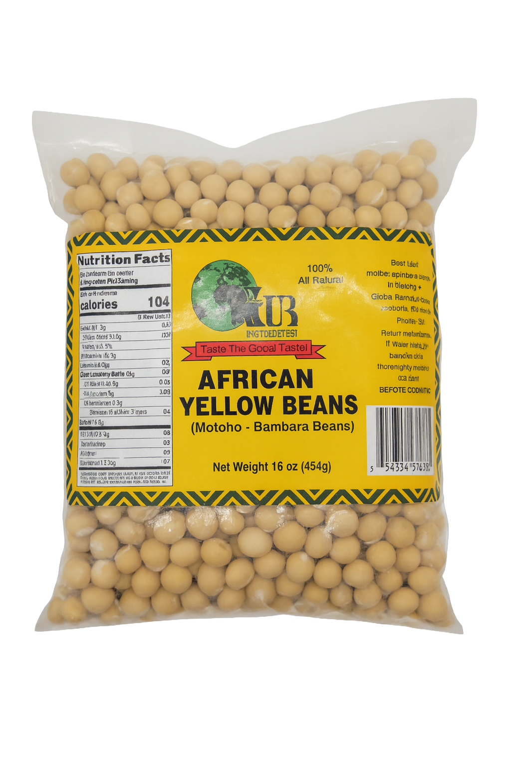 African Yellow Beans, 16oz (motoho, bambara beans, aboboi, ditloo, mubono)