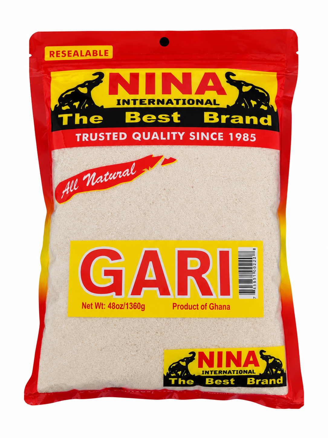 Gari, precooked grated cassava - 48oz/3lb (semoule de manioc - blacn precuite)