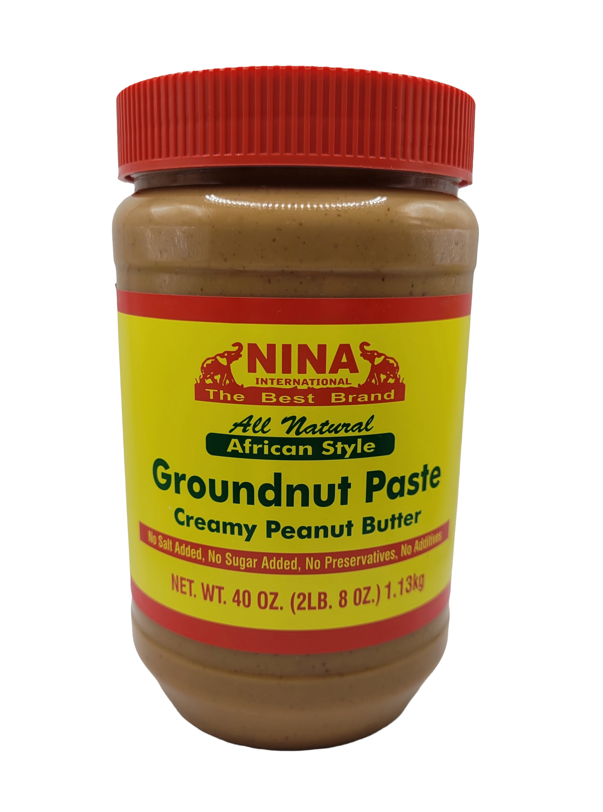 Groundnut Paste, 40oz (creamy peanut butter, groundnut butter, sauce d'arachide, nkate nkwan) Nina