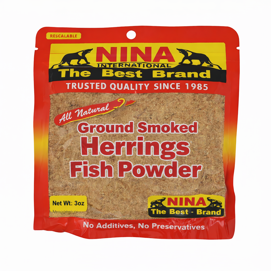 Herrings (Smoked Ground Fish Powder) 3oz (Ewuradeɛ, koobi, momone, stockfish, eja dudu, bonga fish, Poisson fumé moulu)