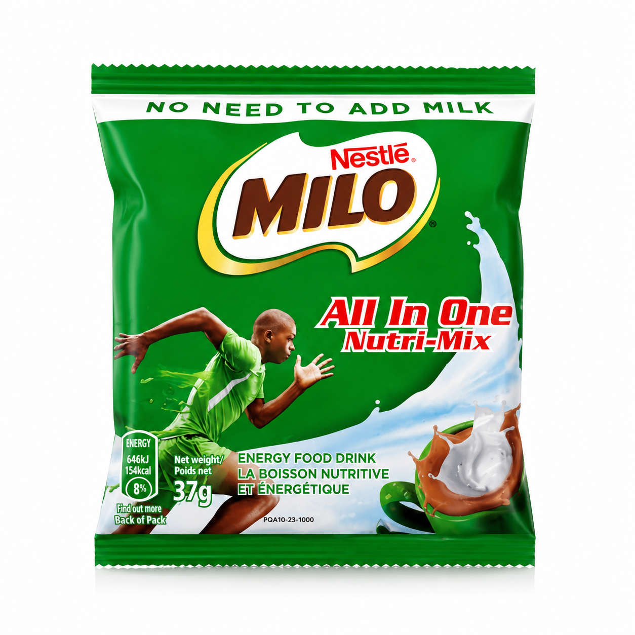 MILO Powdered Chocolate Drink Mix, 37g (single-size sachet)