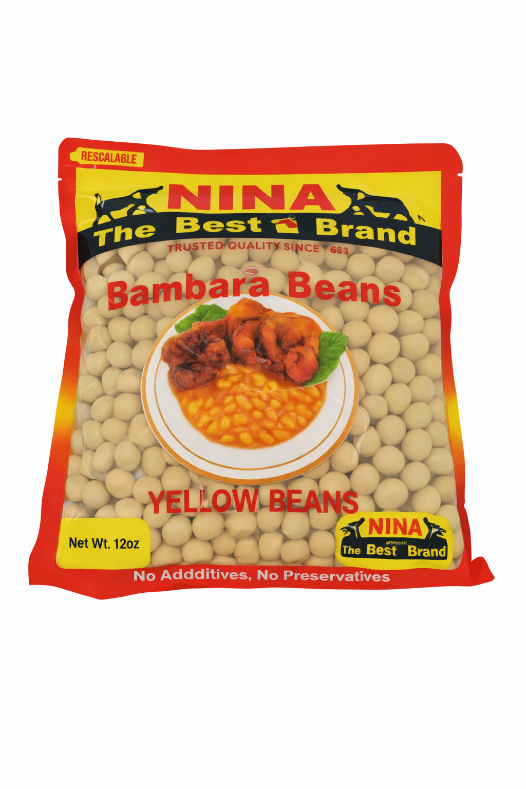 Bambara Beans, African Yellow Beans, 12oz (motoho, aboboi, ditloo, mubono)