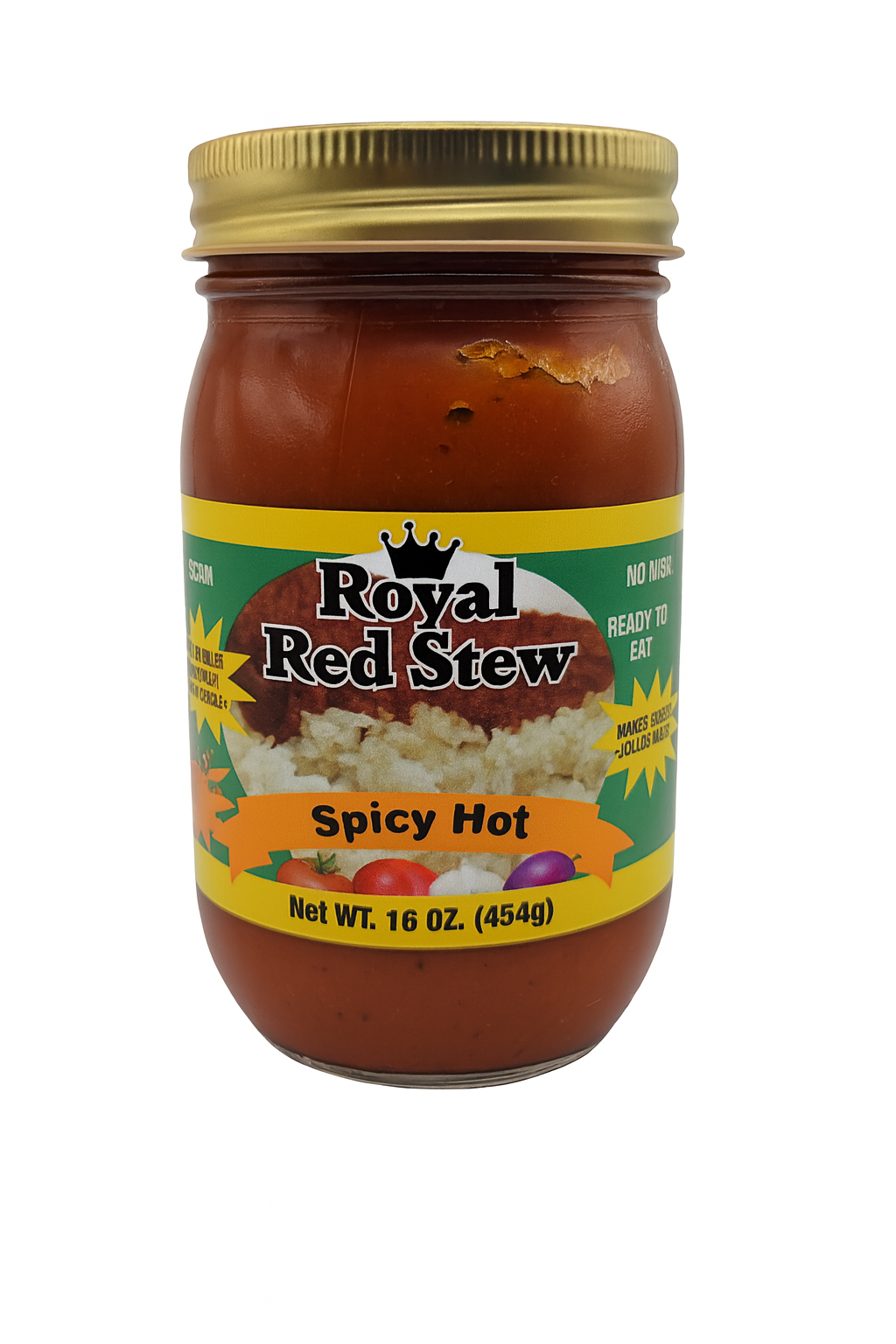 Jollof Sauce, Spicy Hot (16oz) ceebu  jën, Riz sauté épicé, riz gras (Royal Red Stew)