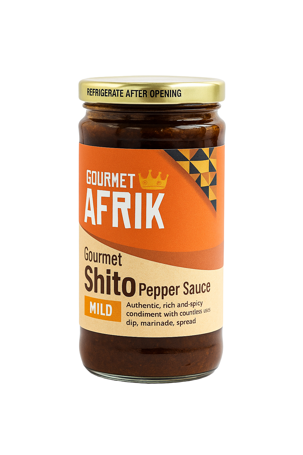Shito Mild (Gourmet Afrik), 12oz (shitto, pépé sauce, pepper sauce, ata dindin, sauce pimentée aux fruits de mer)