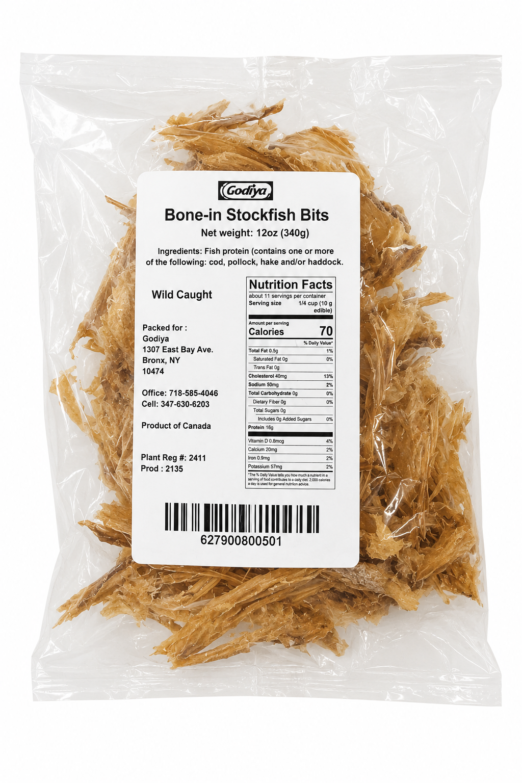Bone-in Stockfish Bits, 12oz (kako, okporoko, Poisson séché)