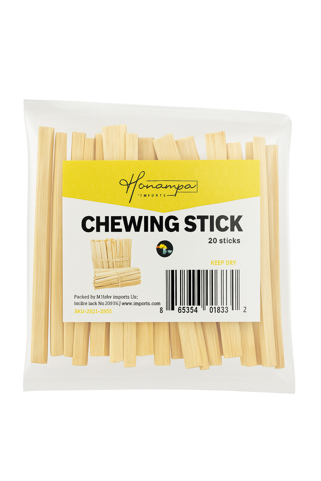Chewing Stick - 20 sticks (Sɛpɛ, Miswak, Mefakiya, Caday, stick brush, Pako Ijebu)