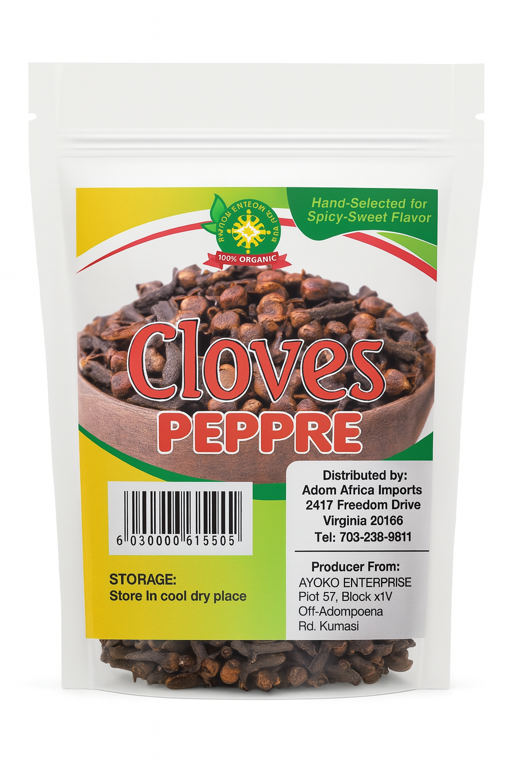 Cloves Peppre (Kaninfuru, Karafuu, Keleb,  Naeltjies, Girofle)