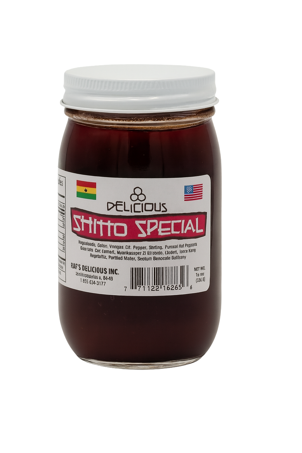 Shito, 16oz (pépé sauce, pepper sauce, ata dindin, sauce pimentée aux fruits de mer)