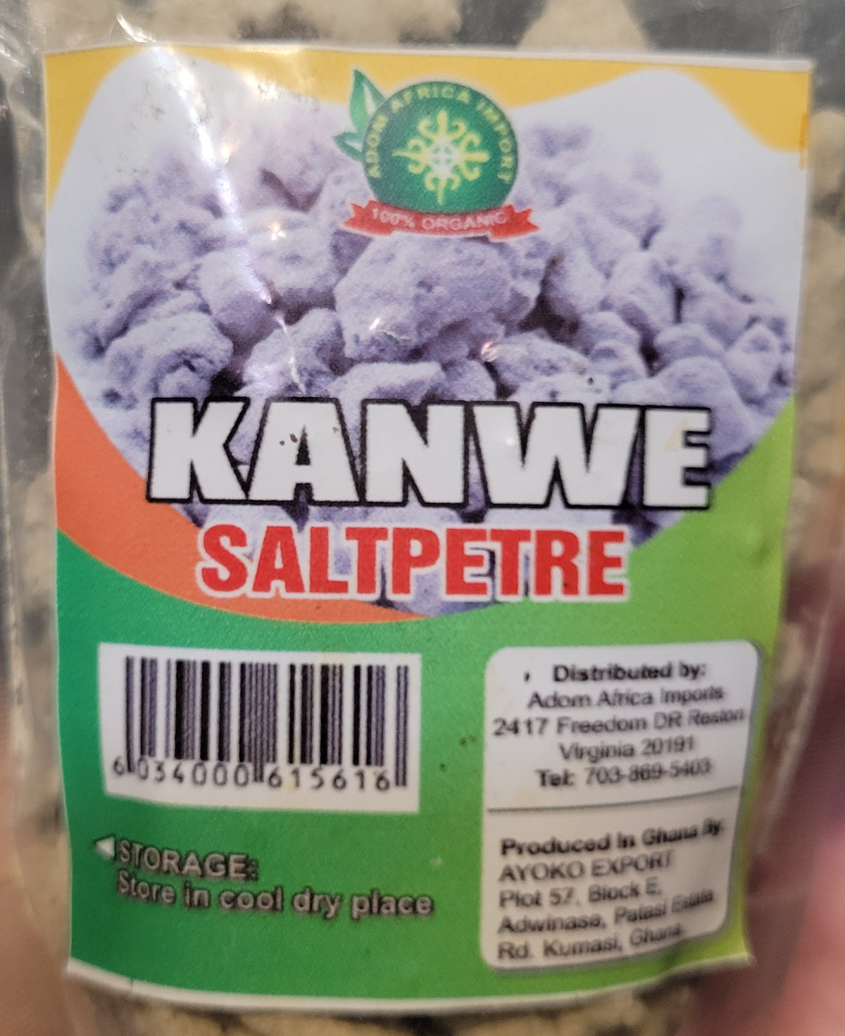 Kanwe Saltpetre, 5oz (kanwu, kanwa, akanwu, kaun, potash)