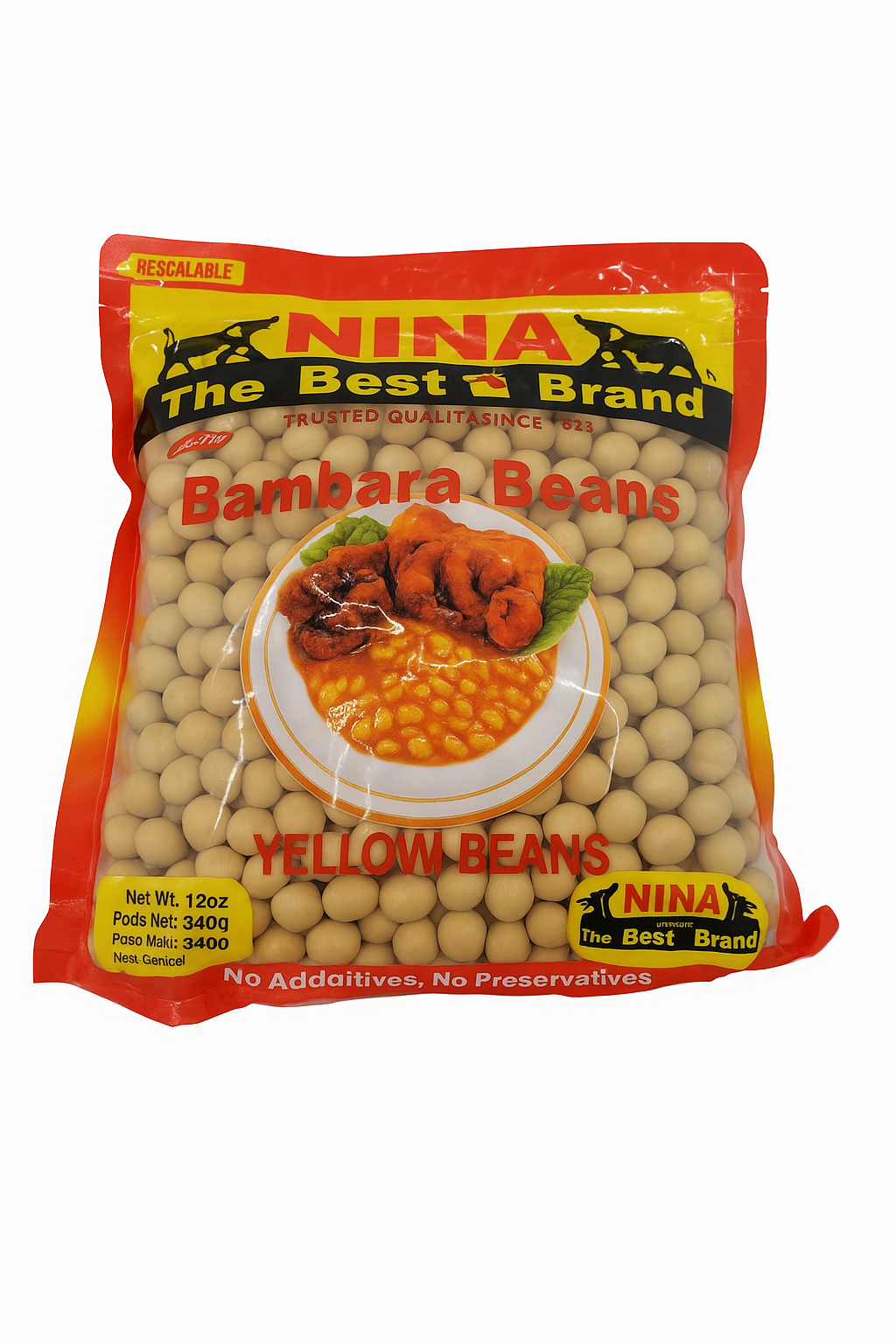 African Yellow Beans, 12oz (motoho, bambara beans, aboboi, ditloo, mubono)