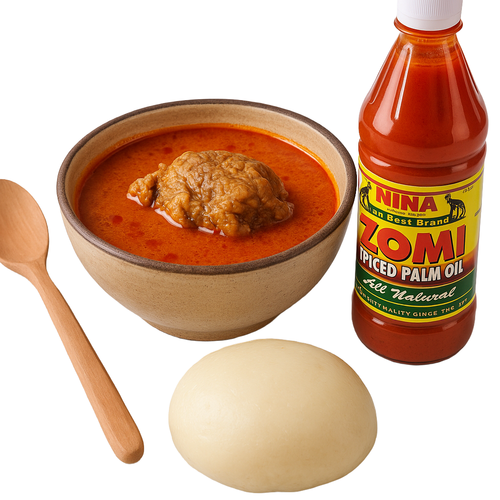 Spiced Palm Oil, 16oz (Zomi, Banga Oil, Red Oil, Huile Rouge Épicée)